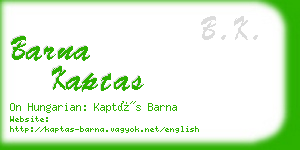 barna kaptas business card